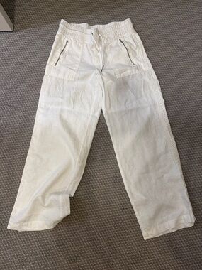 Athleta womens sz 4 linen White Drawstring Linen pants